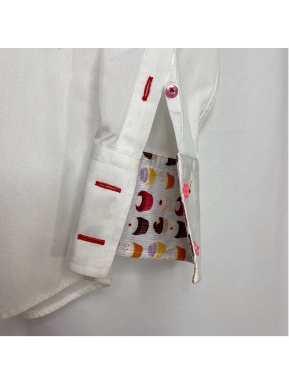 Coton Doux Paris Women’s Shirt White Tailored Cotton Cupcake Trim - Picture 5 of 13